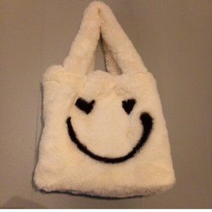 Small Fluffy Changeable Girls Smiley Face Purse